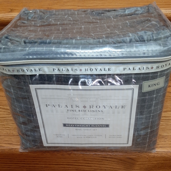 Palais Royale Hotel Collection King Heavyweight Flannel Sheet Set charcoal gray - Picture 8 of 8